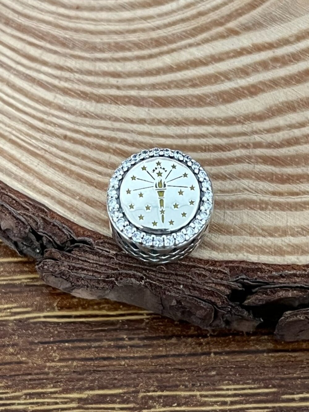 Pandora Indiana Flag Bead S925 Silver Charm